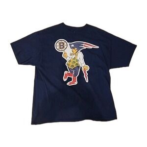 BOSTON RED SOX BRUINS CELTICS NEW ENGLAND PATRIOTS Logo (2XL) T-Shirt